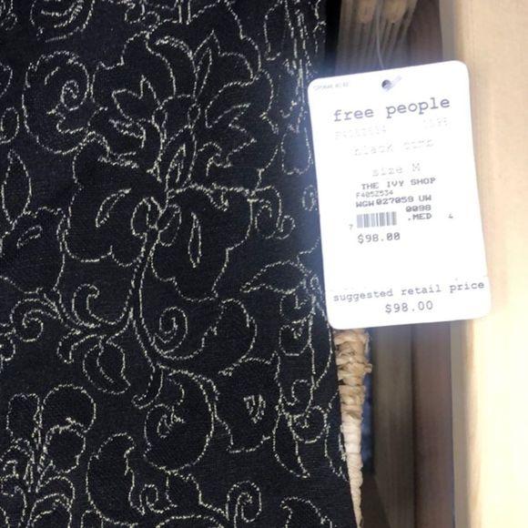 111. FREE PEOPLE DRESS black & Gold NWT - Picture 9 of 14